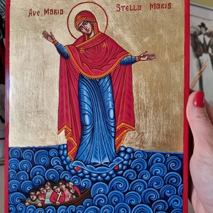 Stella Maris Our Lady Star of the Sea, original icon 8/10 inches image 4