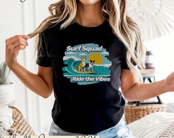 Surf Dog T-Shirt: Summer Beach Vacation Apparel