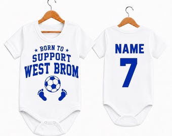 Personalised West Brom Baby Grow | Born To Support West Brom