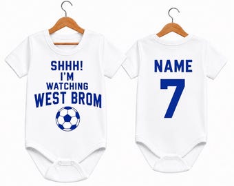 Personalised West Brom Baby Grow | Shhh! I’m Watching West Brom