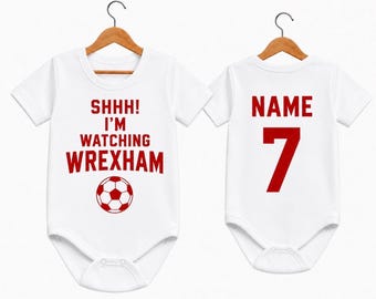 Personalised Wrexham Baby Grow | Shhh! I’m Watching Wrexham