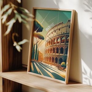 Colosseum Rome Poster – Modern Travel Artwork | Italian Aesthetic Print