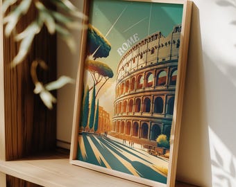 Colosseum Rome Poster: Modern Italian Travel Print (Digital Download)