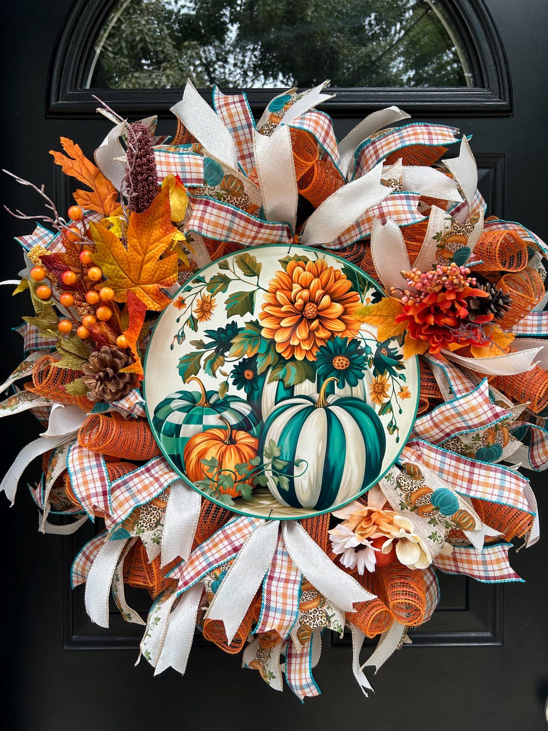 Handmade Fall Door Wreath – Deco Mesh Autumn Décor - Etsy