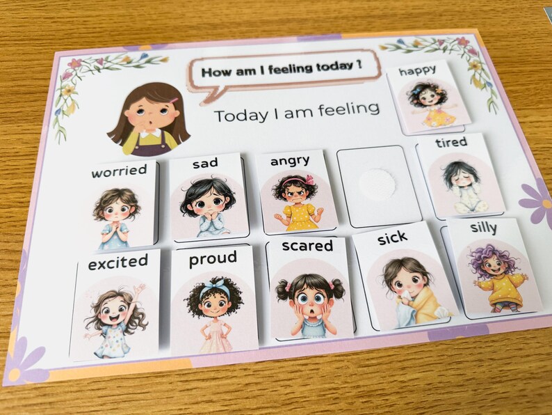 Emotions & Feelings Chart for Kids Worksheet | Identify and Express ...