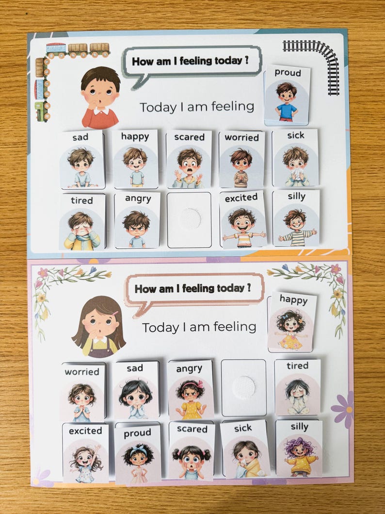 Emotions & Feelings Chart for Kids Worksheet | Identify and Express ...