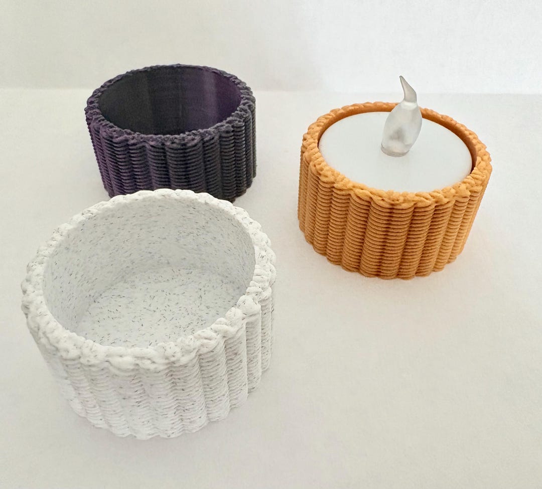 Rope Texture Tea Light Holder – 3D Printed Candle Holder, Coastal Home ...