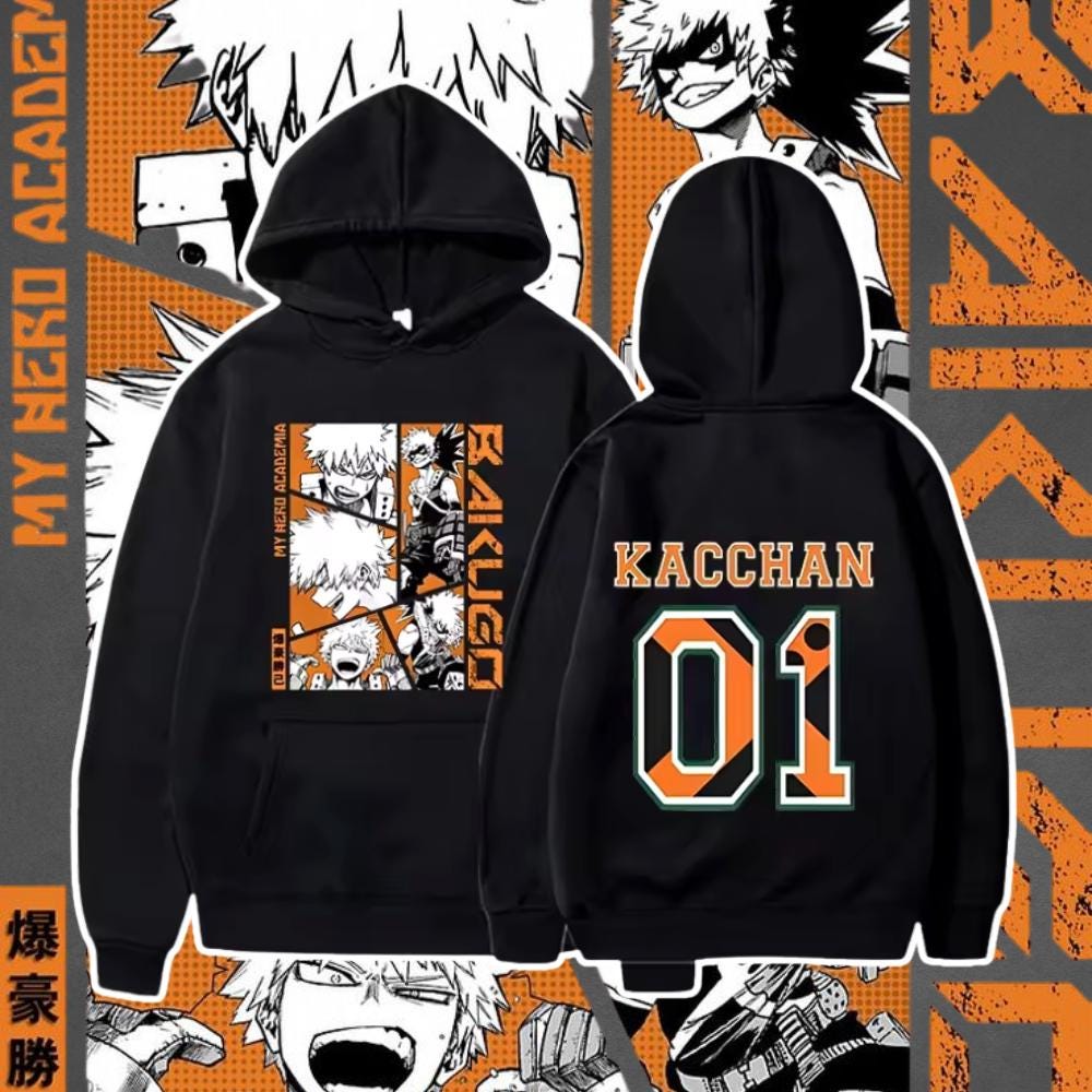 GR8Shop Katsuki Bakugou Characters Anime Inspired By My Acadamia | Camisa Negra De Cuello En V Para Mujer Size S