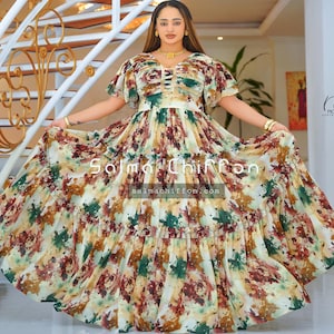Chiffon Kemis – Traditional Habesha Dress for Ethiopian & Eritrean Brides
