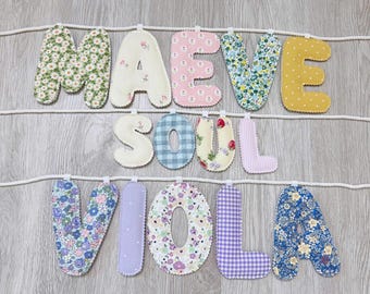 Guirnalda con nombre personalizado, pancarta con nombre de bebé personalizada para la habitación del bebé, decoración de pared para la habitación del bebé, regalo para bebé