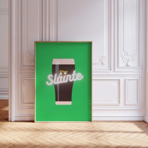 Irish printable wall print | Slainte | Guinness | Green