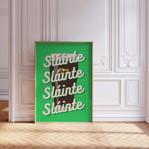 Irish printable wall print | Slainte | Guinness | Green