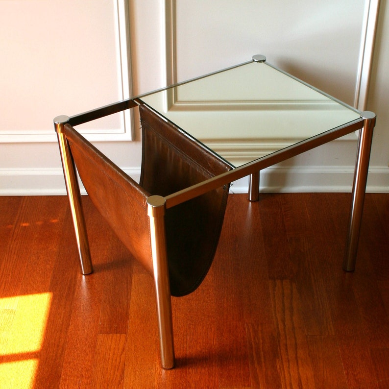 Vintage Industrial End Side Table Magazine Rack. Mid Century. Etsy