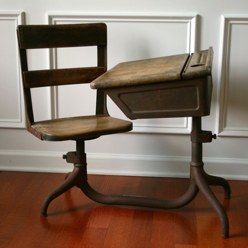 Vintage School Desk. Wooden. Antique. Childrens. 1930s. Etsy