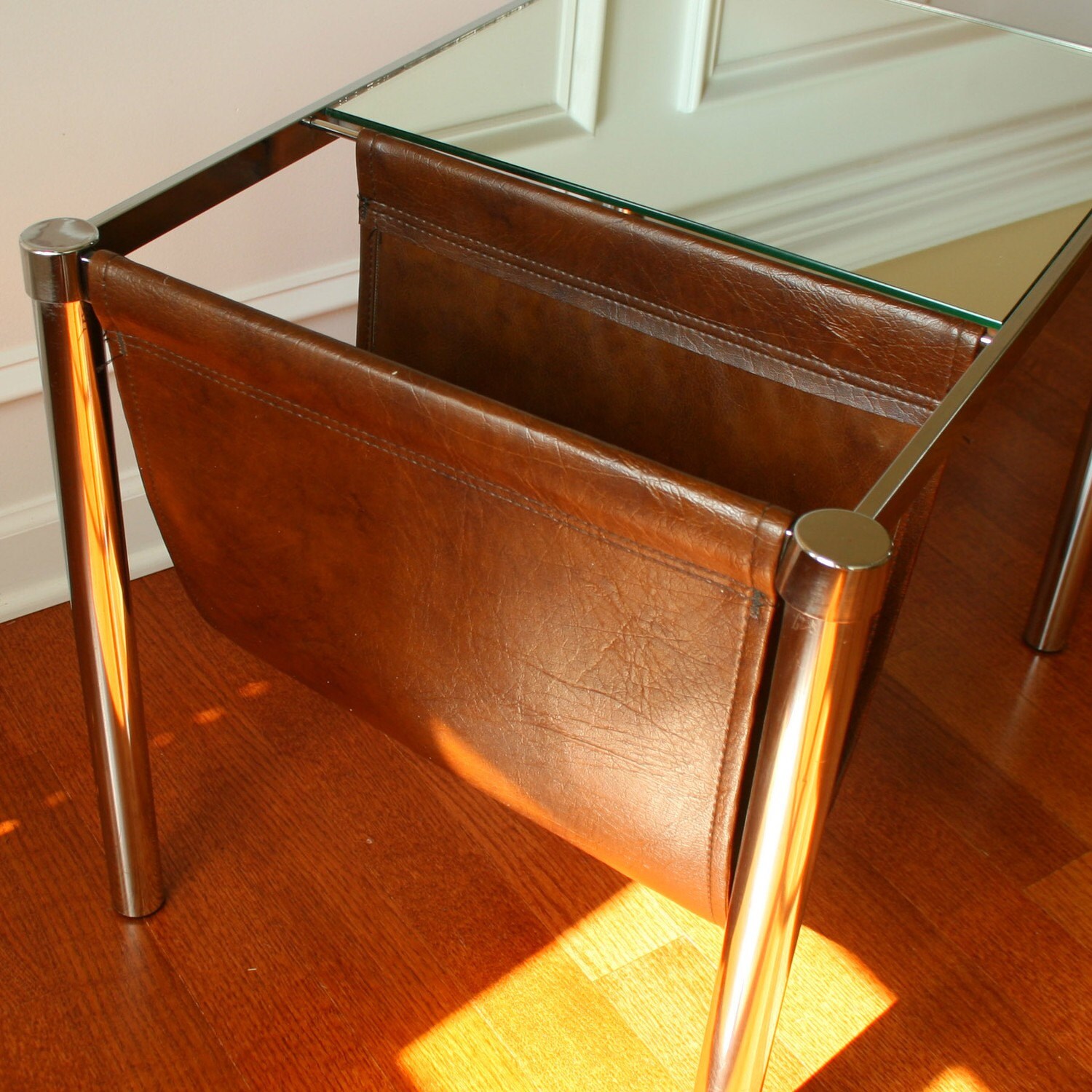 Vintage Industrial End Side Table Magazine Rack. Mid Century. Etsy