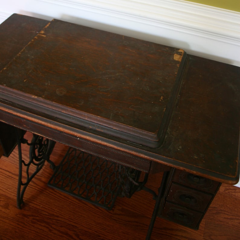 Vintage Singer Treadle Sewing Machine Table. RESERVED FOR Etsy