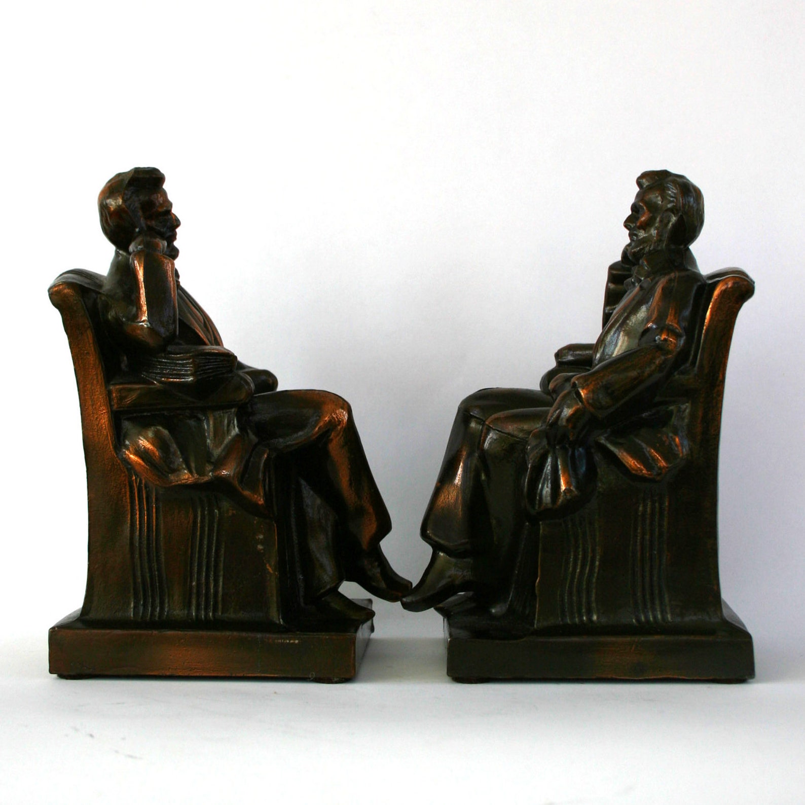 Vintage Abraham Lincoln Bookends. Bronze Copper Finish. Home Etsy