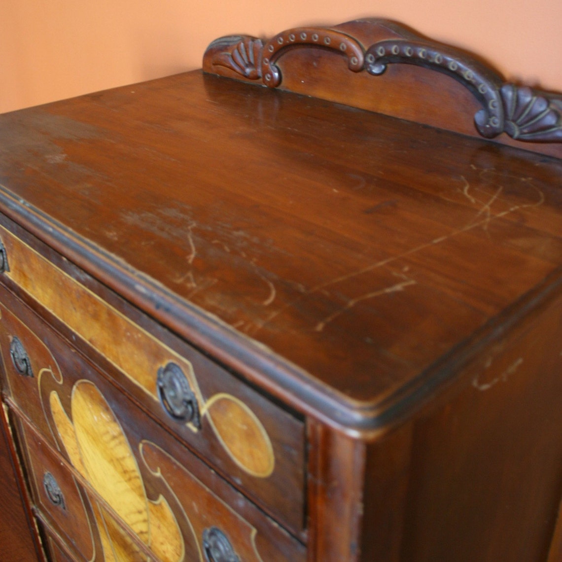 Antique Highboy Chest of Drawers. 1930s. Walnut. Bohemian Etsy