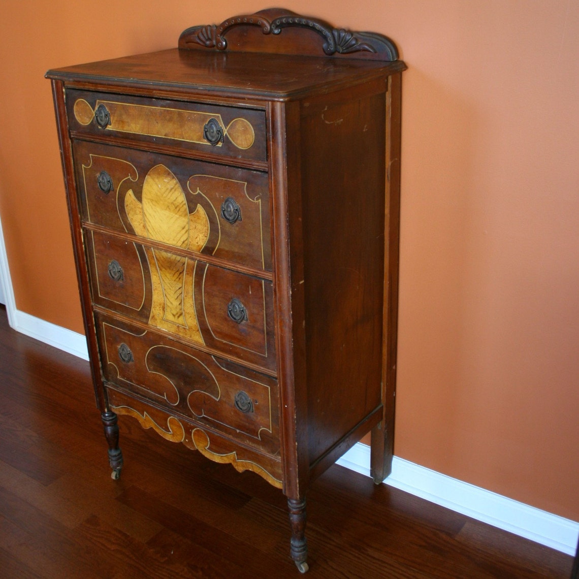 Antique Highboy Chest of Drawers. 1930s. Walnut. Bohemian Etsy