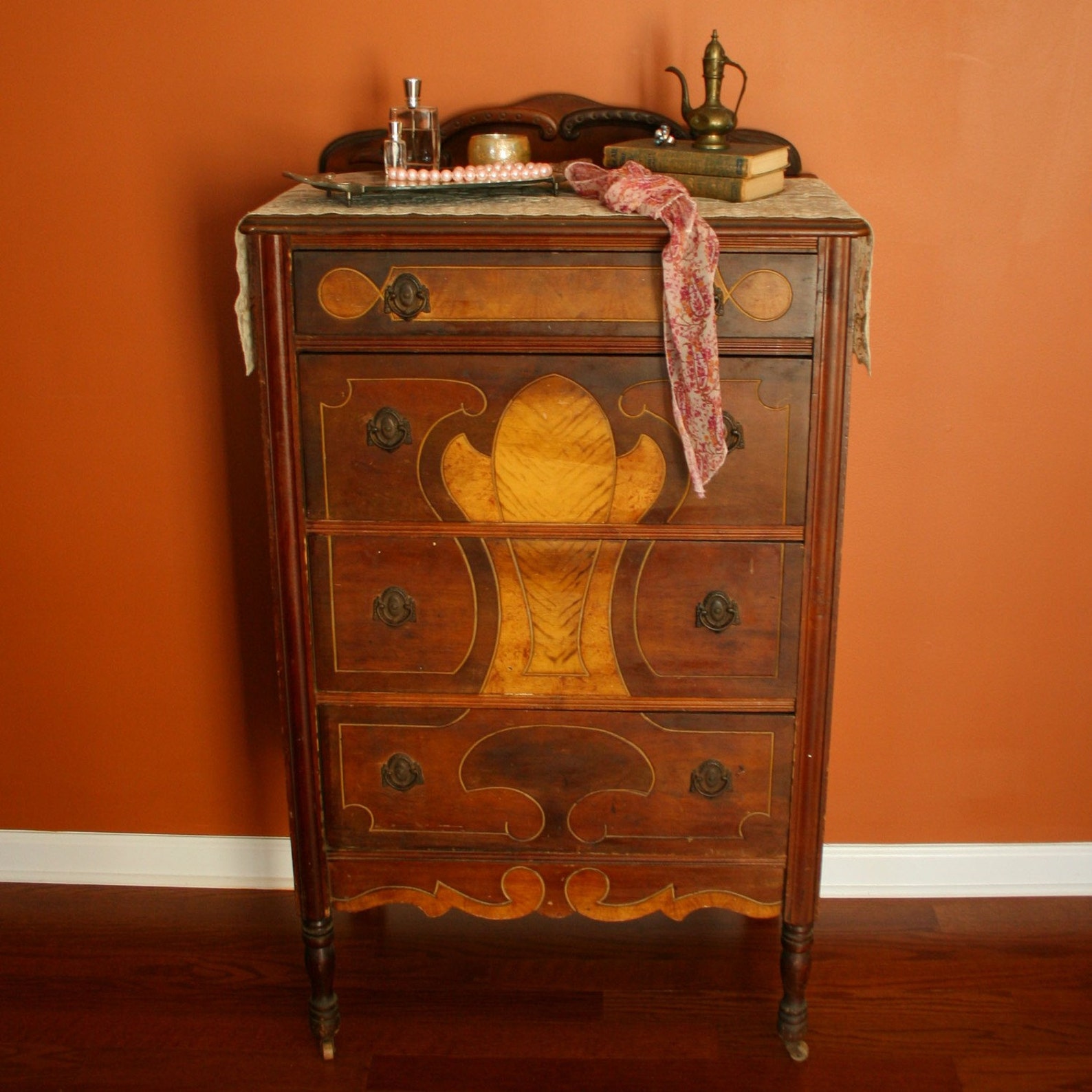 Antique Highboy Chest of Drawers. 1930s. Walnut. Bohemian Etsy