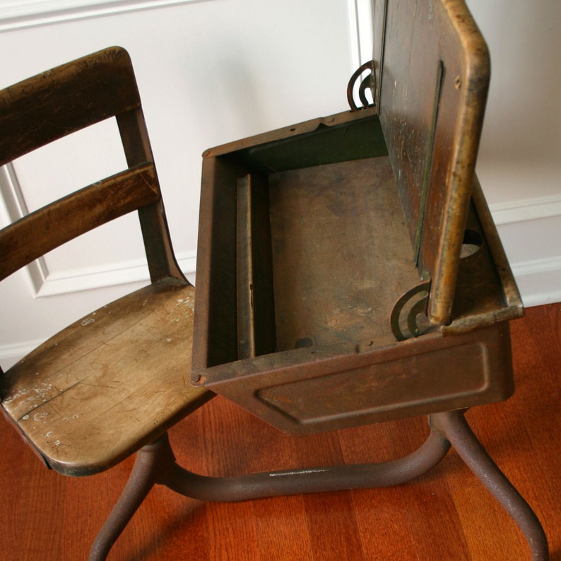 Vintage School Desk. Wooden. Antique. Childrens. 1930s. Etsy