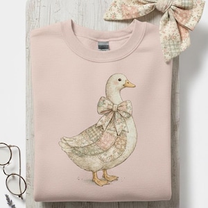 Vintage Patchwork Goose PNG, Cottagecore Clipart (Digital Download)