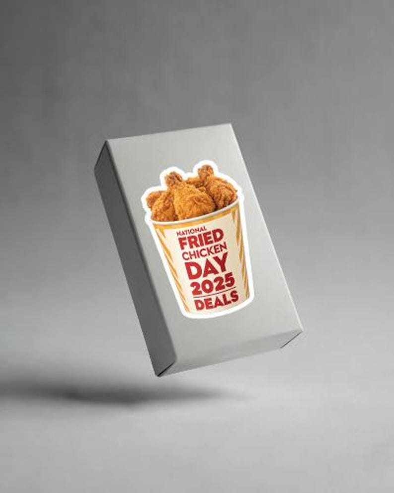 National Fried Chicken Day 2025 Stickers | Funny Food Sticker Pack ...