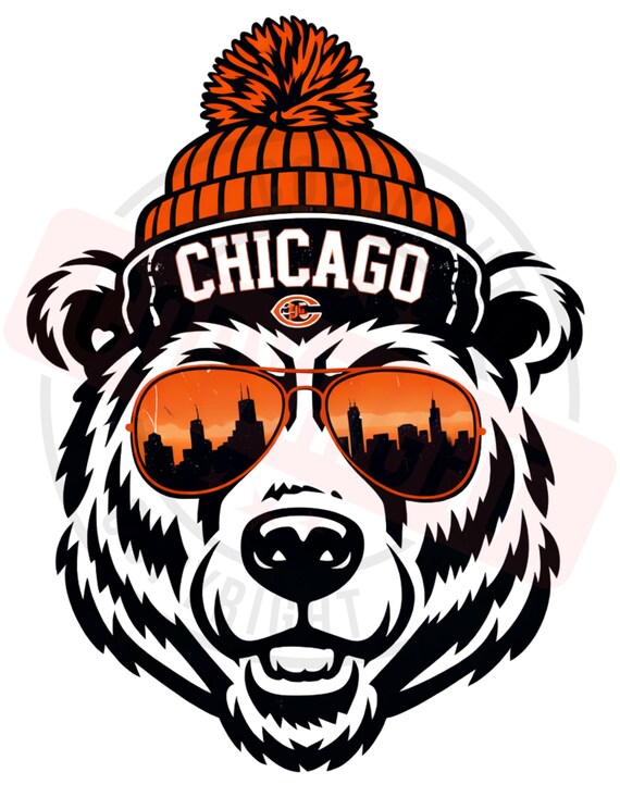Vintage Chicago Bears PNG – Retro Football Design (Digital Download)