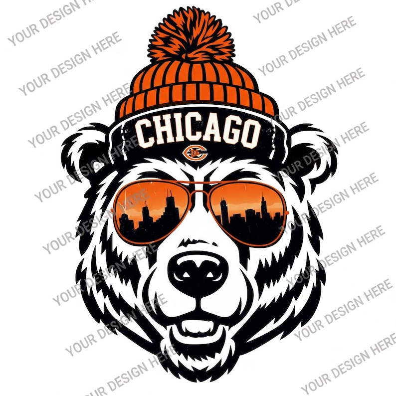 Vintage Chicago Bears PNG - Design football rétro (téléchargement numérique) image 1
