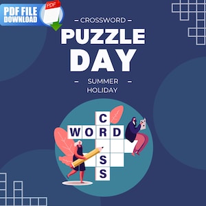 Summer Holiday Crossword Puzzle: Beach Vacation Word Game (PDF Download)