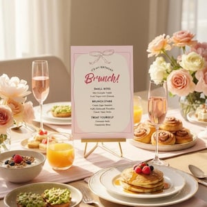 Birthday Brunch Menu Template: Customizable Party Decor (Digital Download)