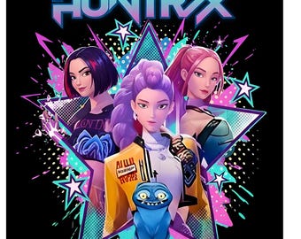 Arte de fan de anime Saja Girls PNG / Paquete PNG de Kpop Huntrix / Clipart de cazadores de demonios K Pop / Descarga digital de camisetas Huntrix