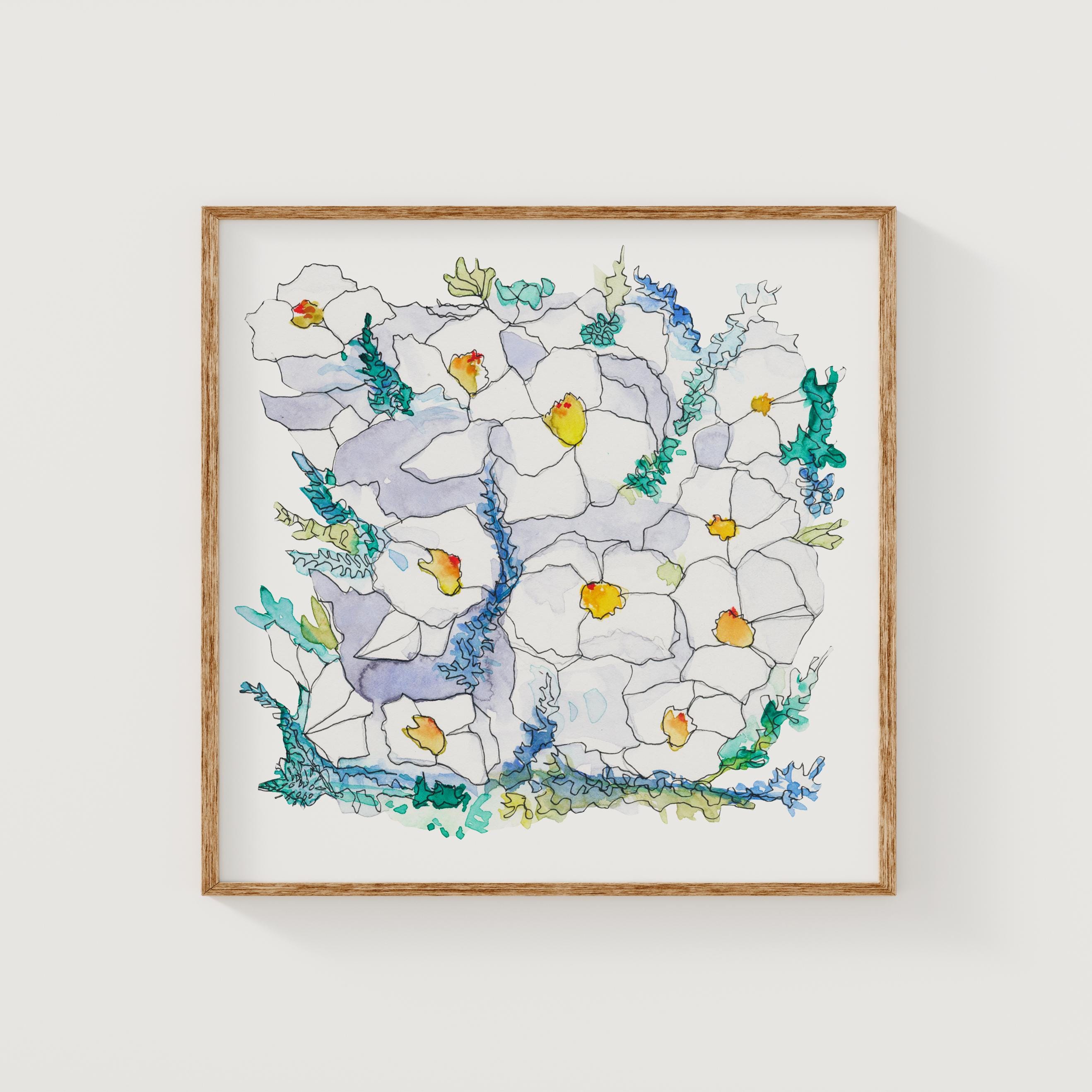 Wildflower Watercolor Art Print – Botanical Nursery Wall Decor - Etsy