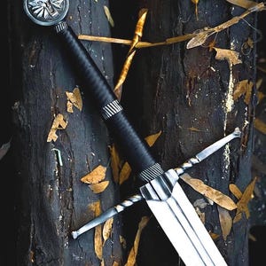 Handmade Witcher 3 Wild Hunt Swords Feline Steel Sword Geralt Of Rivia Cosplay Swords White Wolf Monster Slayer Swords, Best Christmas Gifts