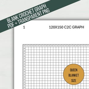 120 x 150 C2C couverture au crochet graphique vierge C2C graphique C2C crochet motif reine couverture motif outil coin à coin pixel art pixel crochet