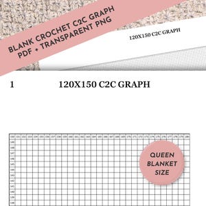 120X150 C2C Blanket Crochet Chart Blank C2C Graph C2C Crochet Pattern Queen Blanket Pattern Tool Corner to Corner Pixel Art Pixel Crochet