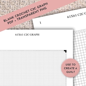 61X61 Blank C2C Graph for C2C Crochet Pattern Square Blanket Pattern Tool Corner to Corner Pixel Art Pixel Crochet C2C Blanket Crochet Chart