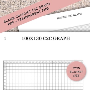 100X130 C2C Blanket Crochet Chart Blank C2C Graph C2C Crochet Pattern Twin Blanket Pattern Tool Corner to Corner Pixel Art Pixel Crochet