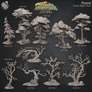 Forest Terrain | Trees, Dead Trees, Printable Terrain, DND Terrain, Pathfinder, Cast N Play, Tabletop RPGs, Wargaming Terrain, Fantasy