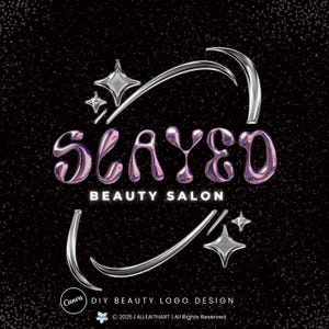 Diseño de logotipo de belleza DIY, plantillas de logotipos: uñas, cabello, trenzas, pestañas, pelucas, maquillaje (logotipo empresarial prediseñado y editable en Canvas)