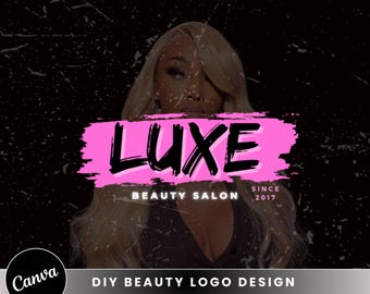 Diy Beauty Logo Design, Logo Templates:Nail, Hair, Braids Lash Wig, Mua (Canva Editable Premade Business logo Templates)