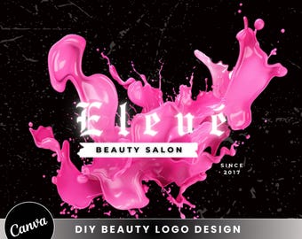 Diy Beauty Logo Design, Logo Templates:Nail, Hair, Braids Lash Wig, Mua (Canva Editable Premade Business logo Templates)