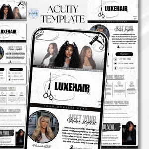 Acuity Scheduling Template: Diy Booking Website for Hair Nail Hair Braids Lash Wig Makeup (Editable Canva Template) image 1