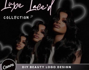 Diy Beauty Logo Design, Logo Templates:Nail, Hair, Braids Lash Wig, Mua (Canva Editable Premade Business logo Templates)