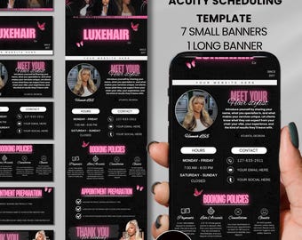 Acuity Scheduling Template: Diy Booking Website for Hair Nail Hair Braids Lash Wig Makeup (Editable Canva Template)