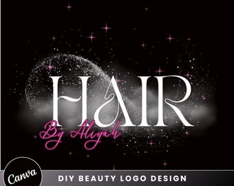 Diy Beauty Logo Design, Logo Templates:Nail, Hair, Braids Lash Wig, Mua (Canva Editable Premade Business logo Templates)