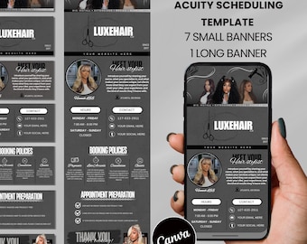 Acuity Scheduling Template: Diy Booking Website for Hair Nail Hair Braids Lash Wig Makeup (Editable Canva Template)