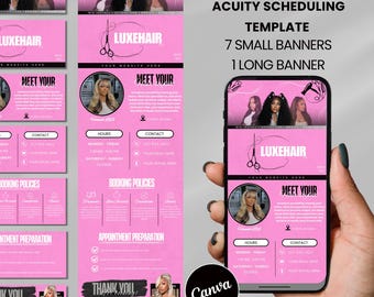 Acuity Scheduling Template: Diy Booking Website for Hair Nail Hair Braids Lash Wig Makeup (Editable Canva Template)