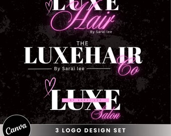 Diy Beauty Logo Set, Logo Templates:Nail, Hair, Braids Lash Wig, Mua (Canva Editable Premade Business logo Templates)