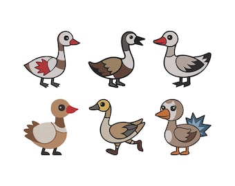 Goose Funny Embroidery Design, Goose Funny Machine Embroidery File, 6 Design, 5 Size, Instant Download